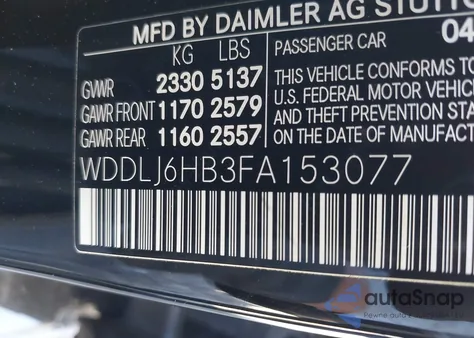 2015 Mercedes-Benz Cls 400 4Matic из США, поврежденный, VIN WDDLJ6HB3FA153077